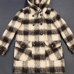 DKNY- PLAID DBL BREASTED 3/4 COAT - NWOT